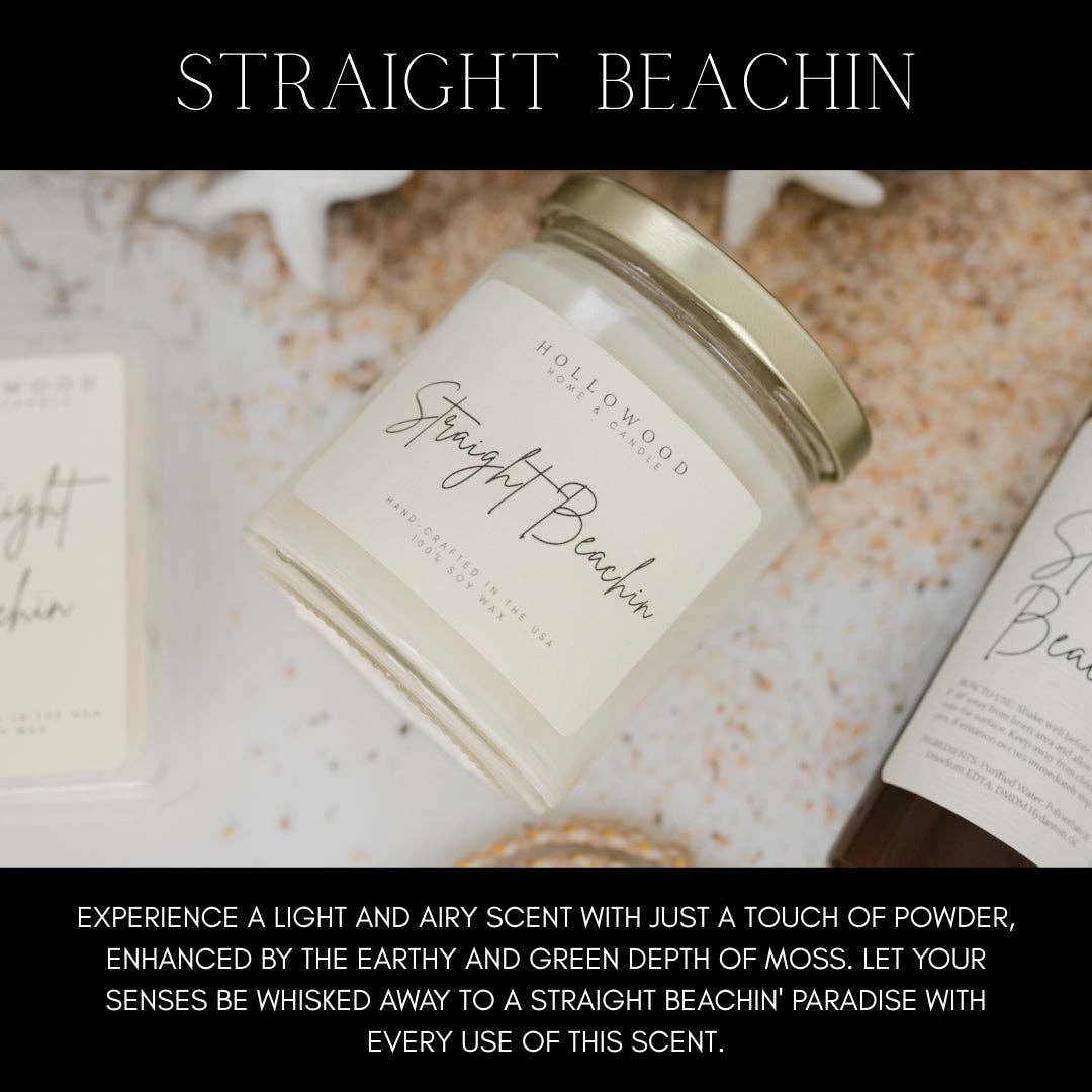 STRAIGHT BEACHIN | SUMMER | 8 OZ SOY CANDLE: 8 Oz