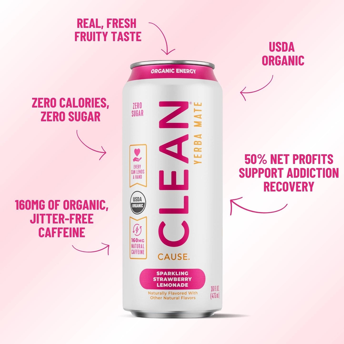 NEW Organic Strawberry Lemonade Zero-Calorie Yerba Mate Tea