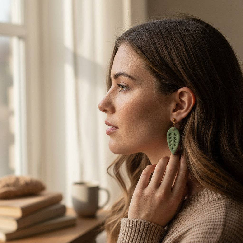 The Leaf Drop Earrings – Prickly Pear · Garden Collection
