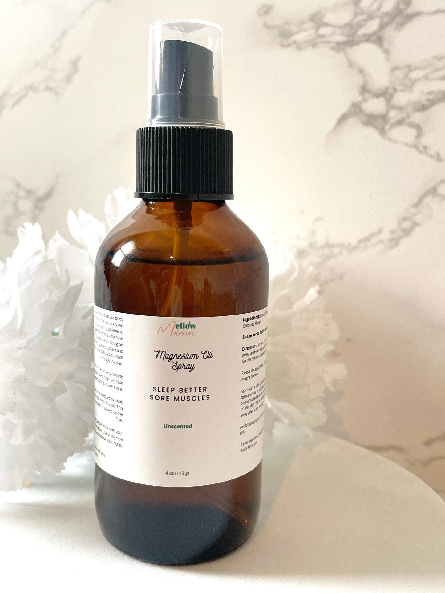 Magnesium Spray Oil: 2 oz / Yes label