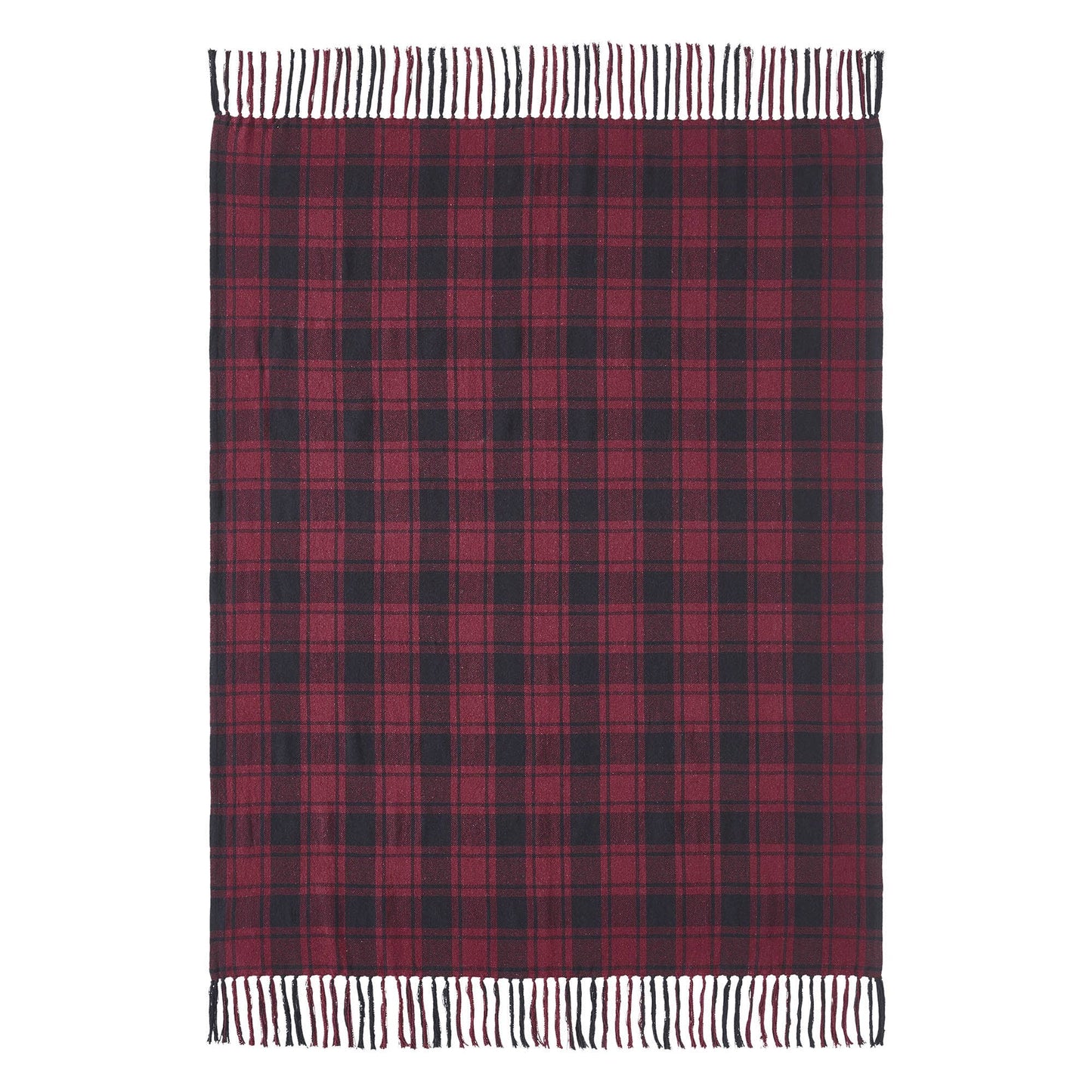 Cumberland Red Black Plaid Woven Throw 50x60