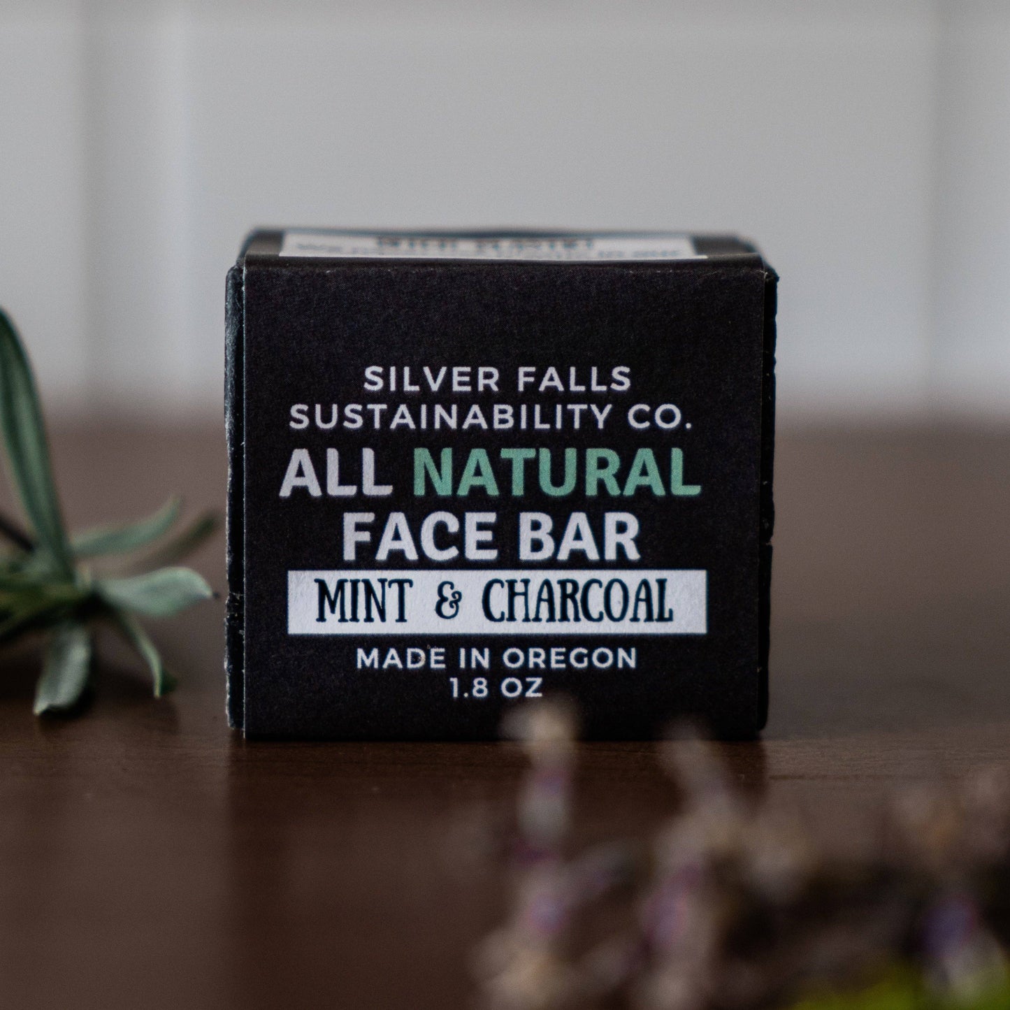 Activated Charcoal and Mint Face Bar Soap: Activated Charcoal and Mint / Wrapped