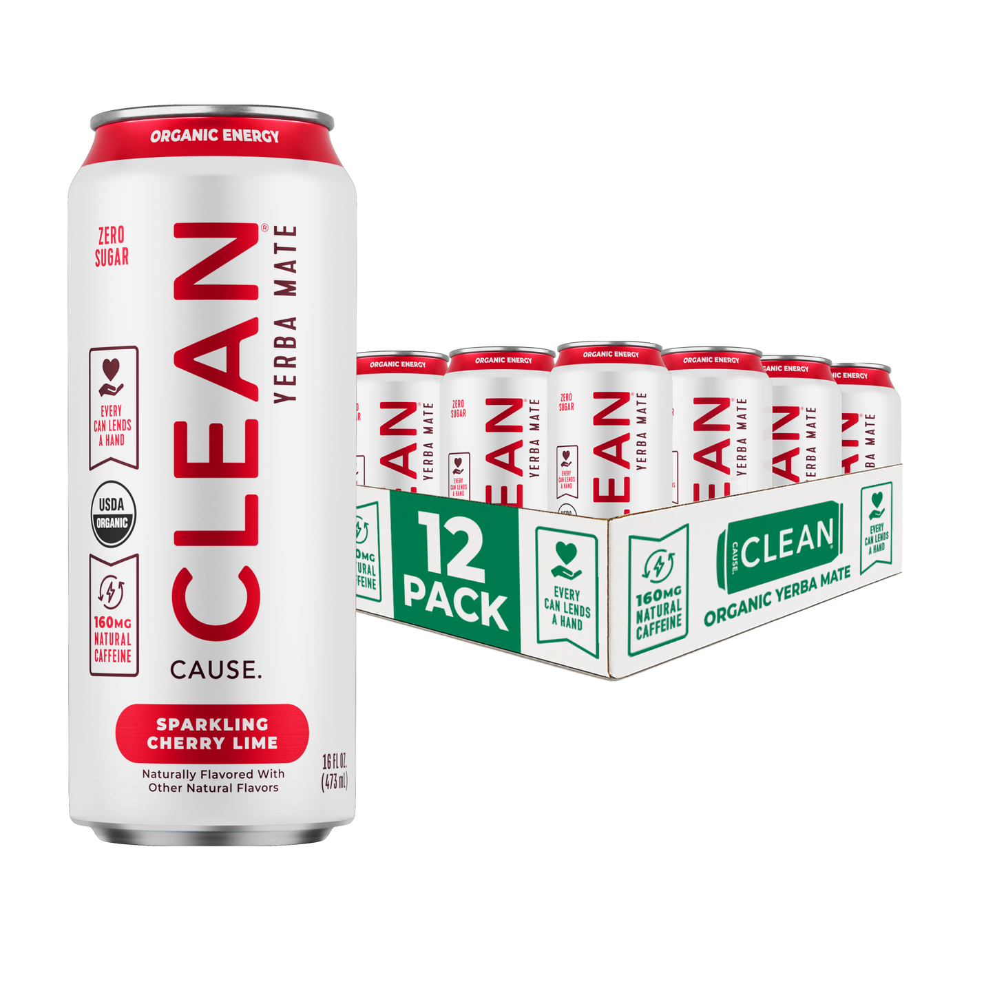 Organic Cherry Lime Zero-Calorie Yerba Mate Tea - 12-pack