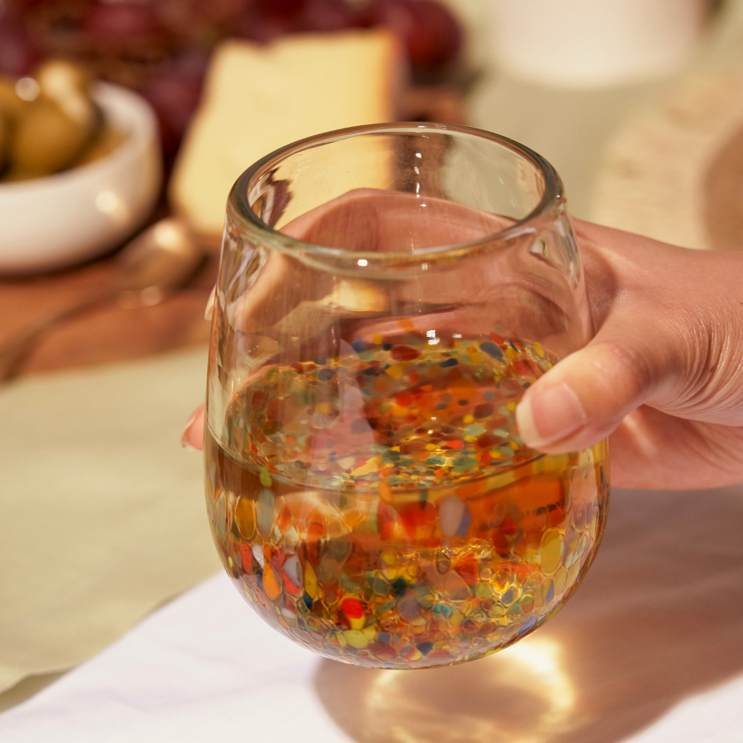 Artistico Recycled Glass Stemless Wine Glasses - Set of 2