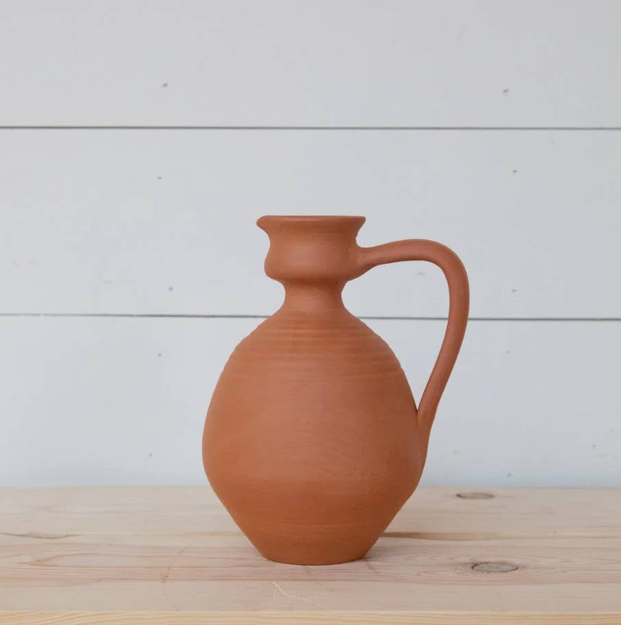 Handmade terracotta vase.