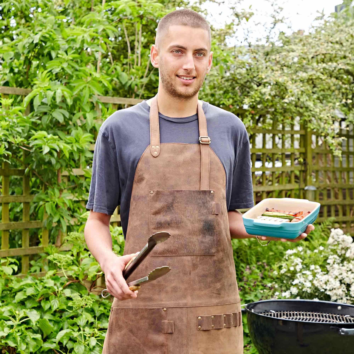 Brown Buffalo Leather Apron - Handmade