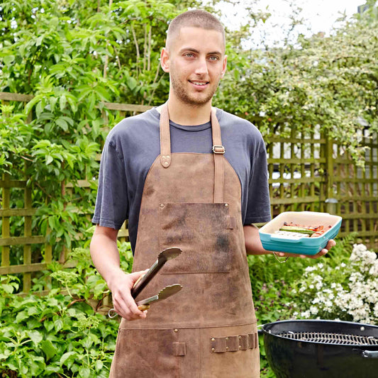 Brown Buffalo Leather Apron - Handmade