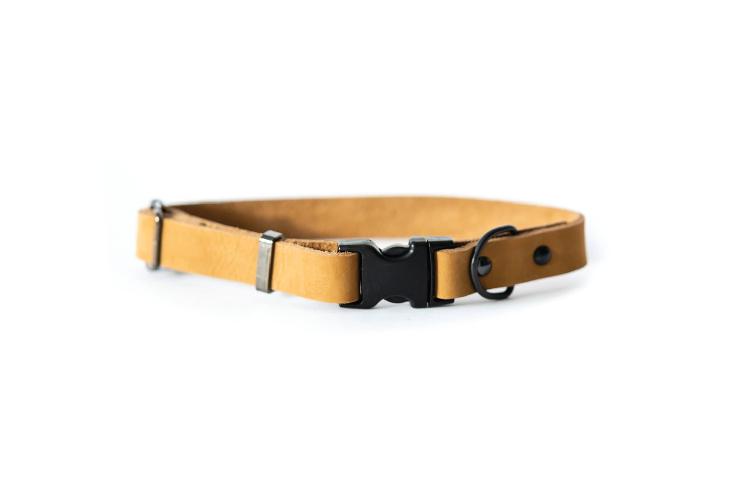 Sport Style Soft Leather Euro Dog Collar: Soft Bark Brown / M 3/4" Wide 12"-18" Range