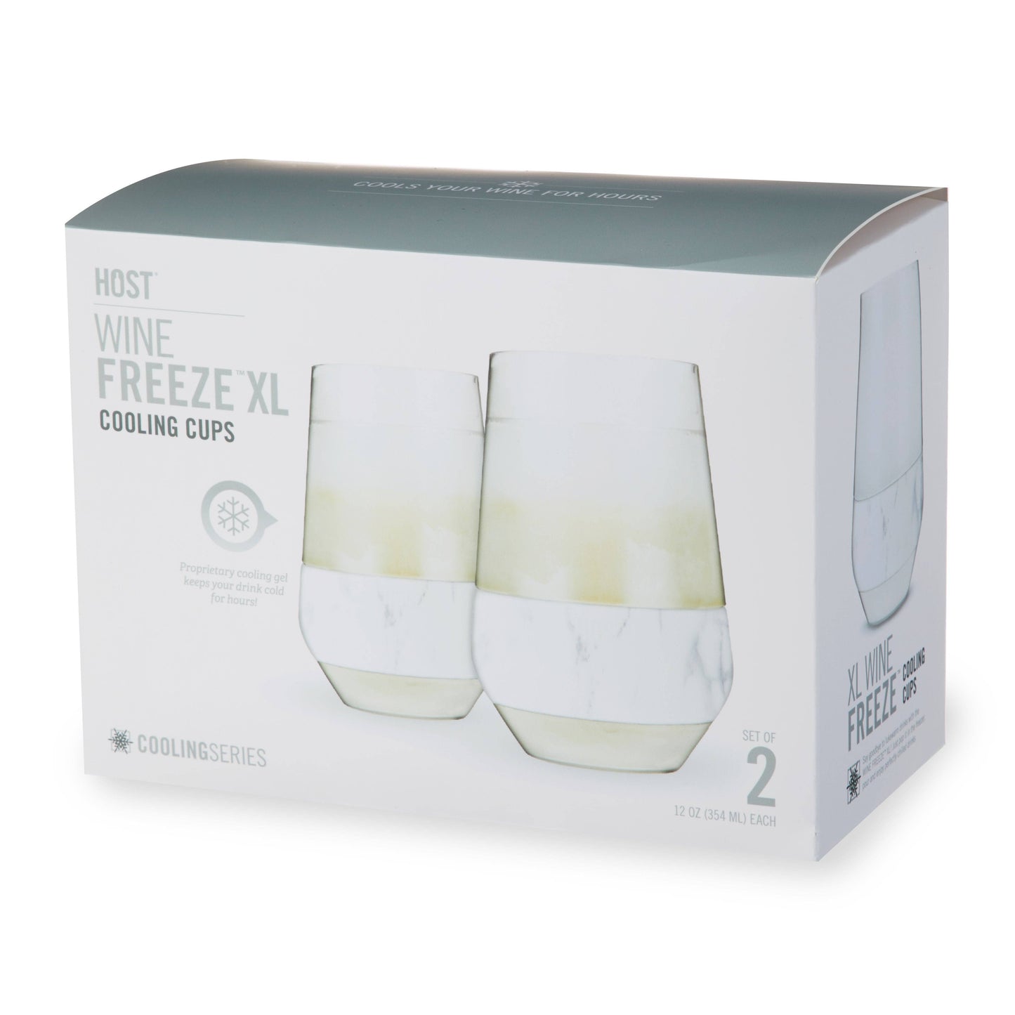 Wine FREEZE™ XL Insulated Cooling Cups - Marble - Set of 2