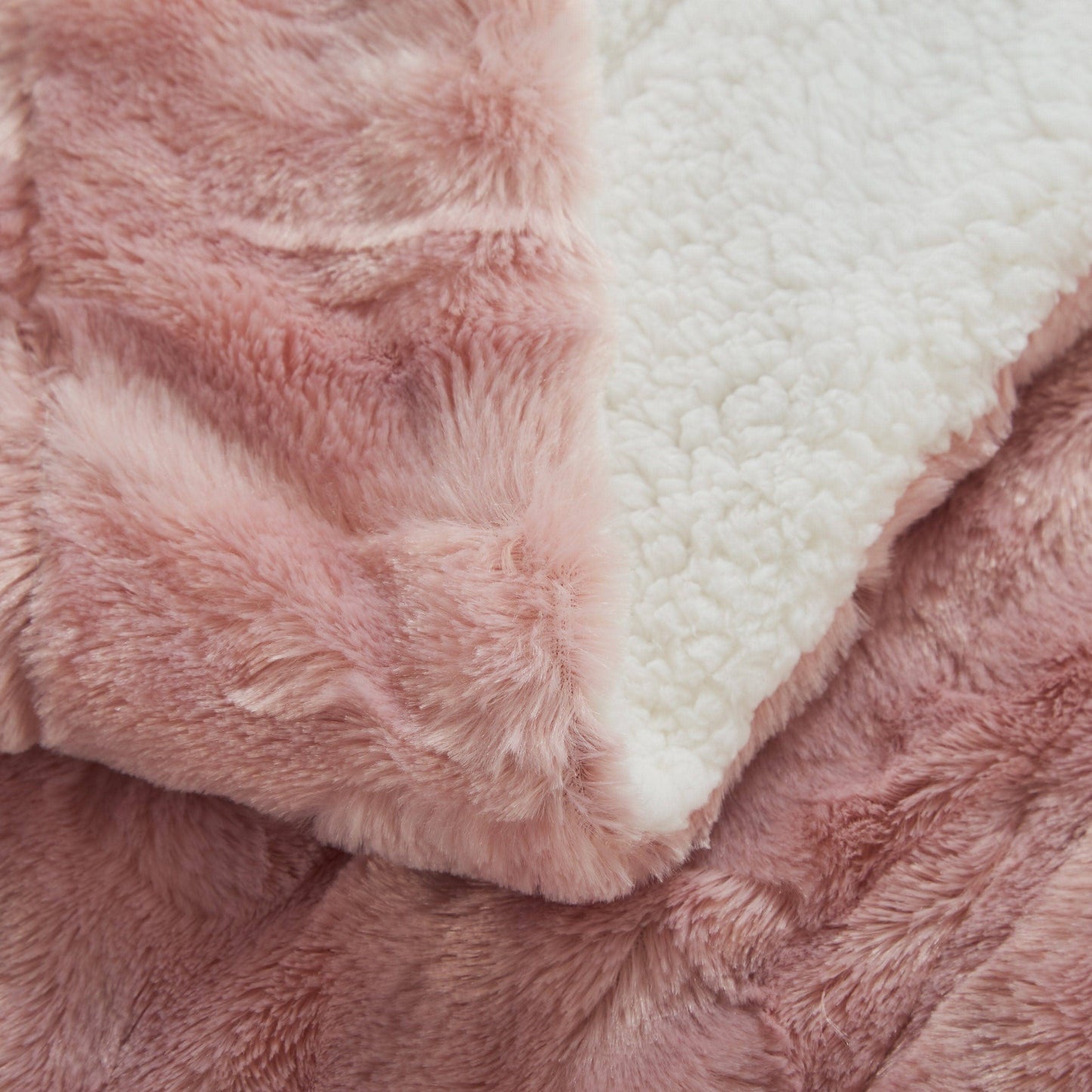 Tache Faux Fur Dusty Rose Gold Pink Throw Blanket (#7): 50 x 60