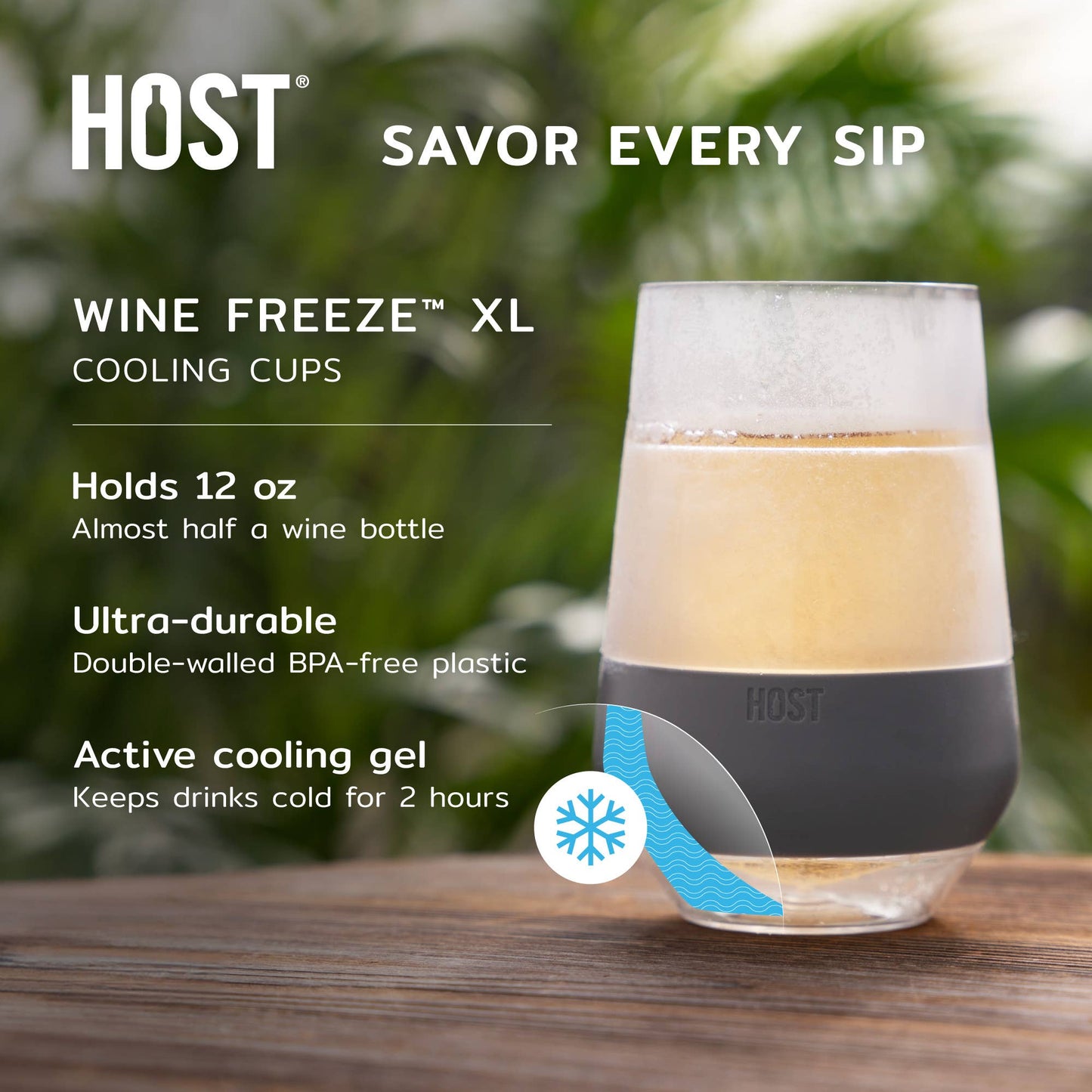 Wine FREEZE™ XL Insulated Cooling Cups - Marble - Set of 2