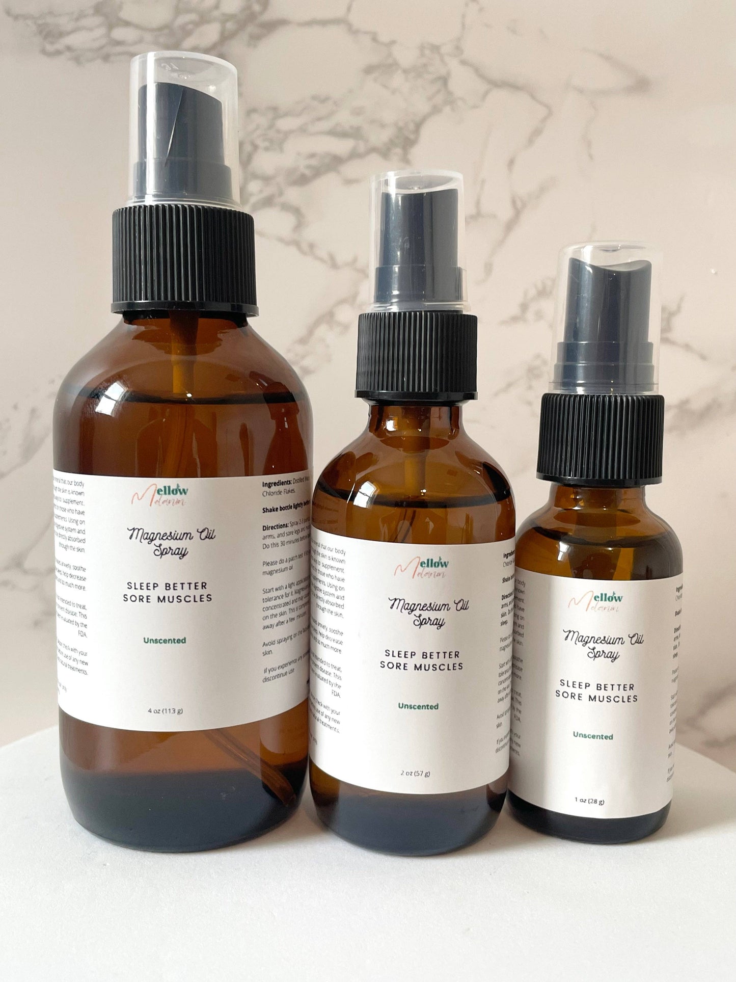 Magnesium Spray Oil: 2 oz / Yes label
