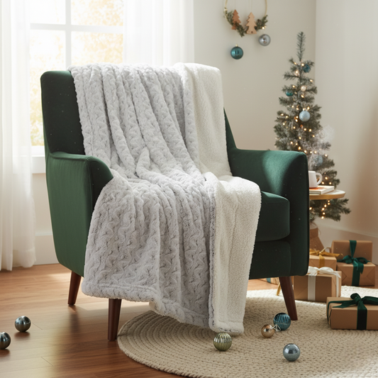 Tache Soft Light Blue Faux Fur Snowy Owl Throw Blanket (#17): 50 x 60