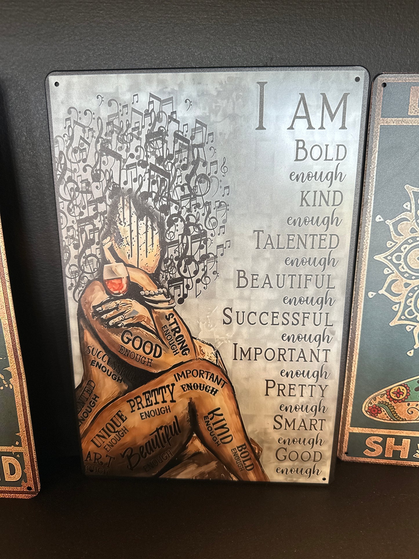 I Am tin sign