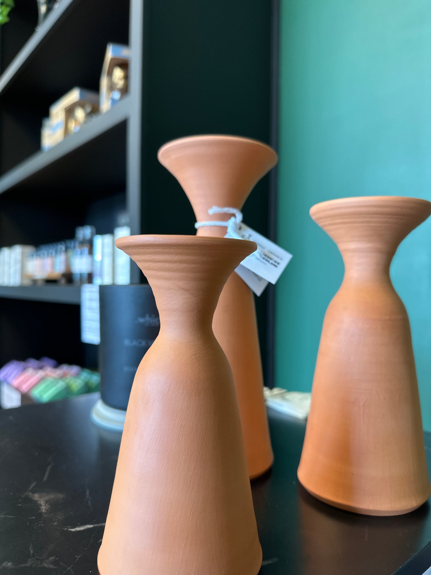Terra cotta candle holder/vase SM