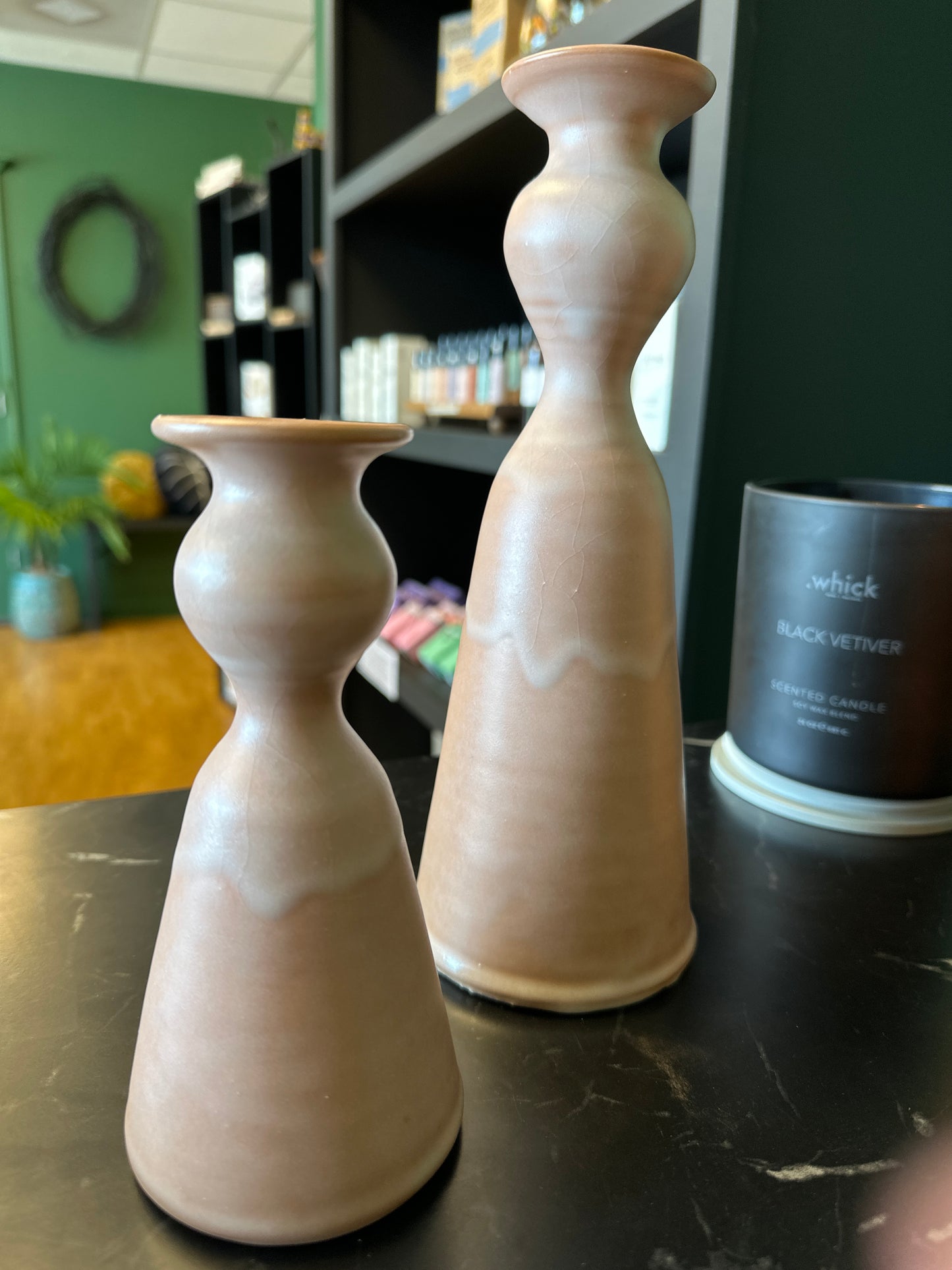 Matte white SM  ceramic candle holder