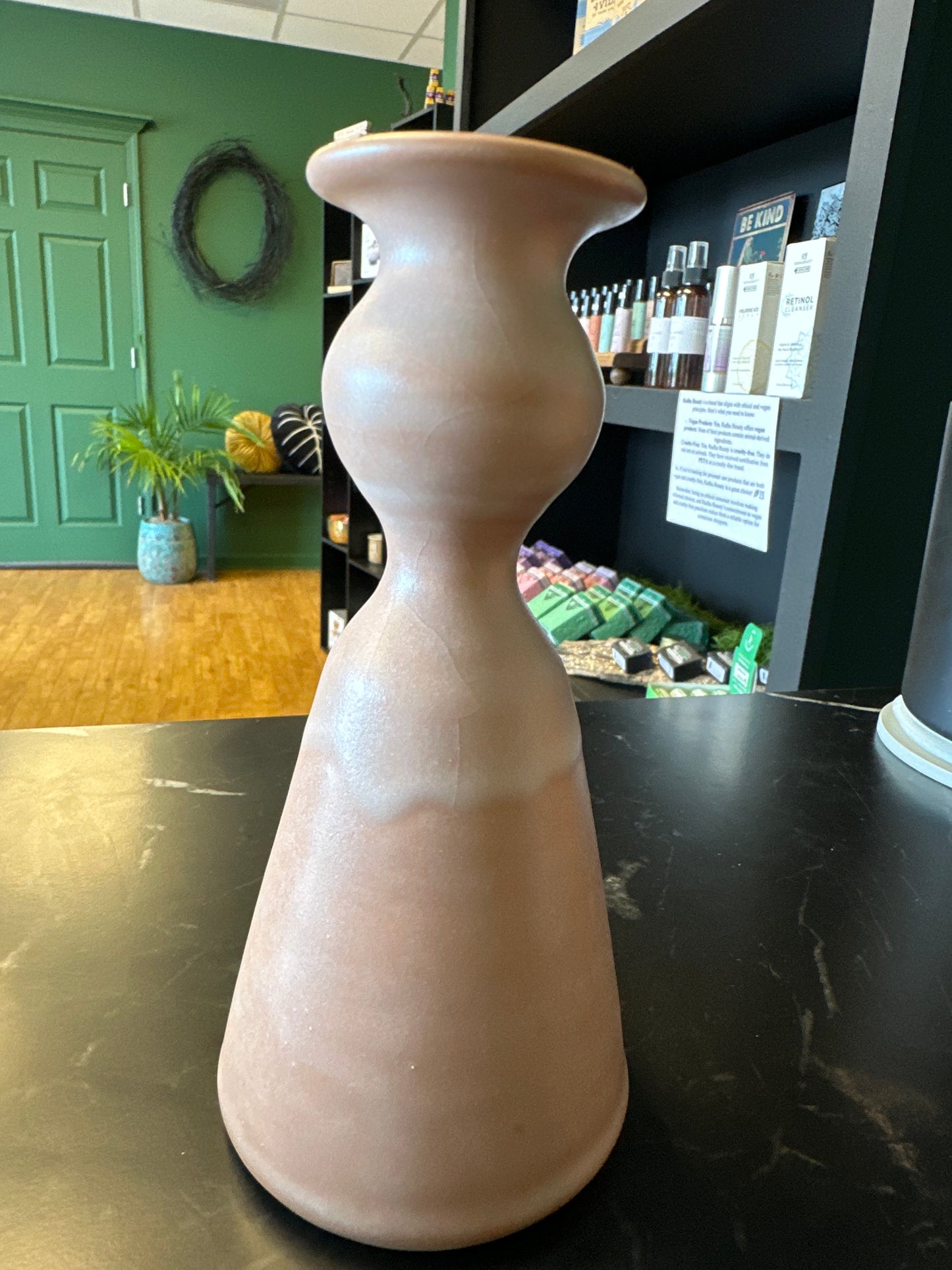Matte white SM  ceramic candle holder