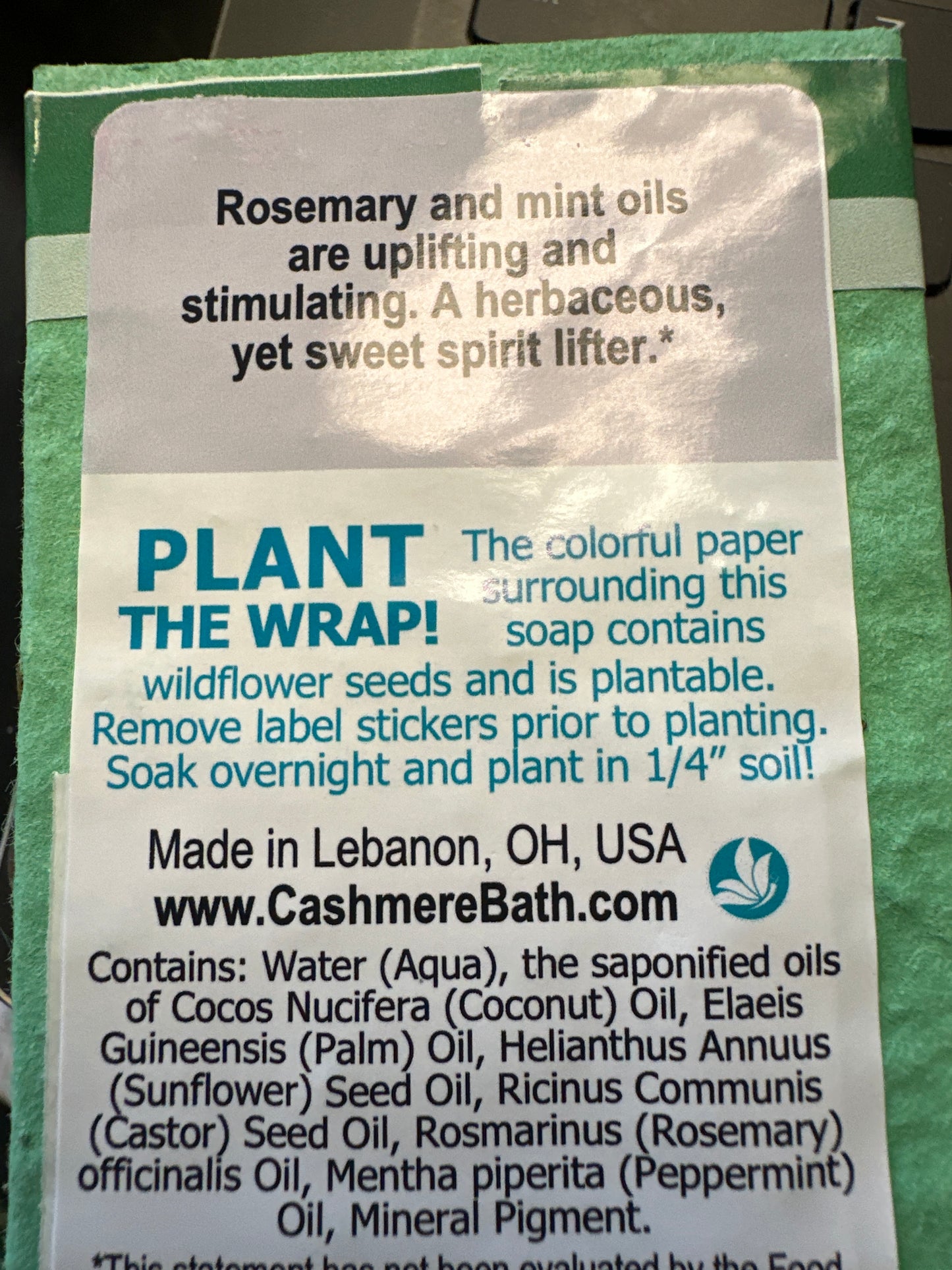 Handmade bar soap Rosemary Mint