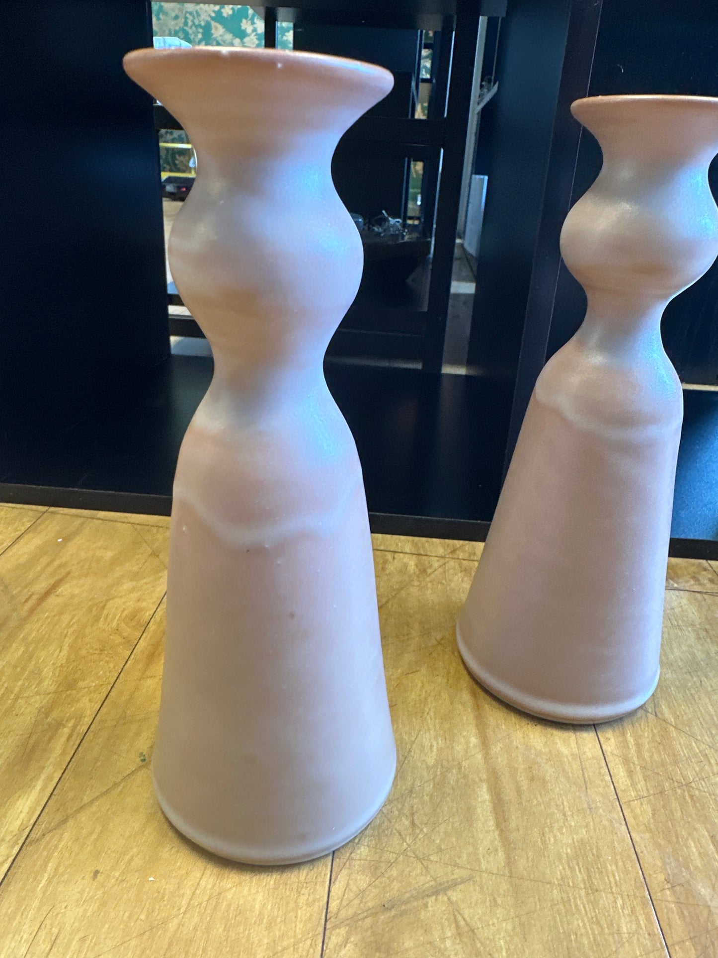 Matte white glaze candle holder MD